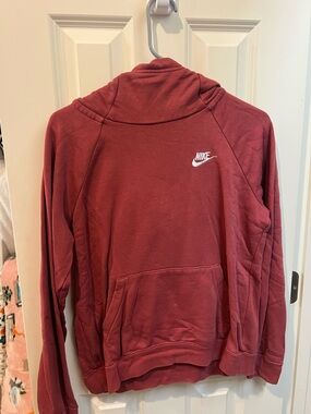 Nike Brick Red Hoodie with White Swoosh